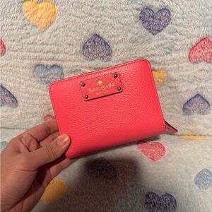 Kate Spade Pink Wallet with Gold Accents